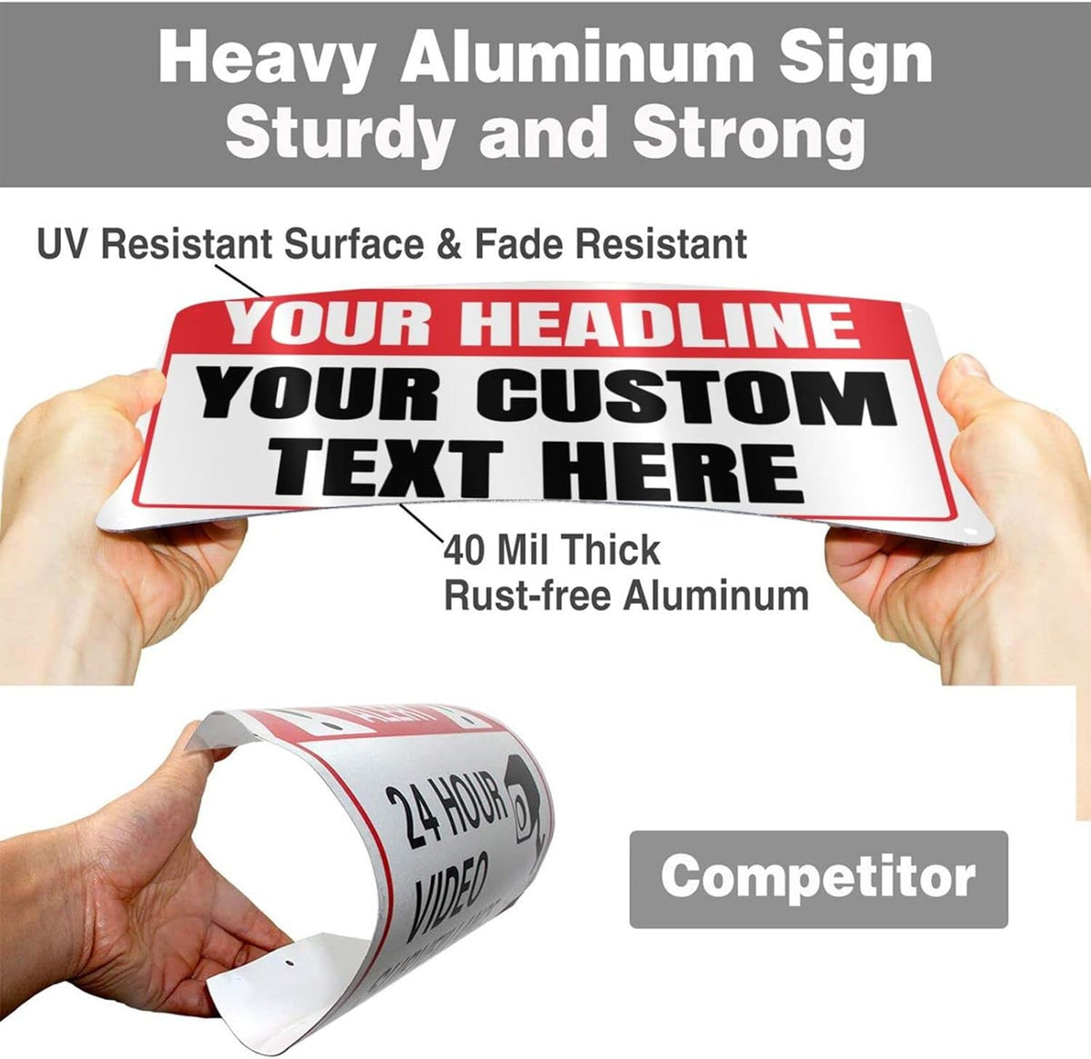Custom Signs Outdoor Metal - 12 x 8 Personalized Entrance Garden Hazard Parking Signs for Business