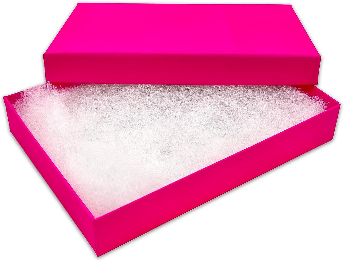 TheDisplayGuys - 25-Pack #53 Kraft Paper Cardboard Gift Boxes/Jewelry Cases w. Cotton Padding & Lid