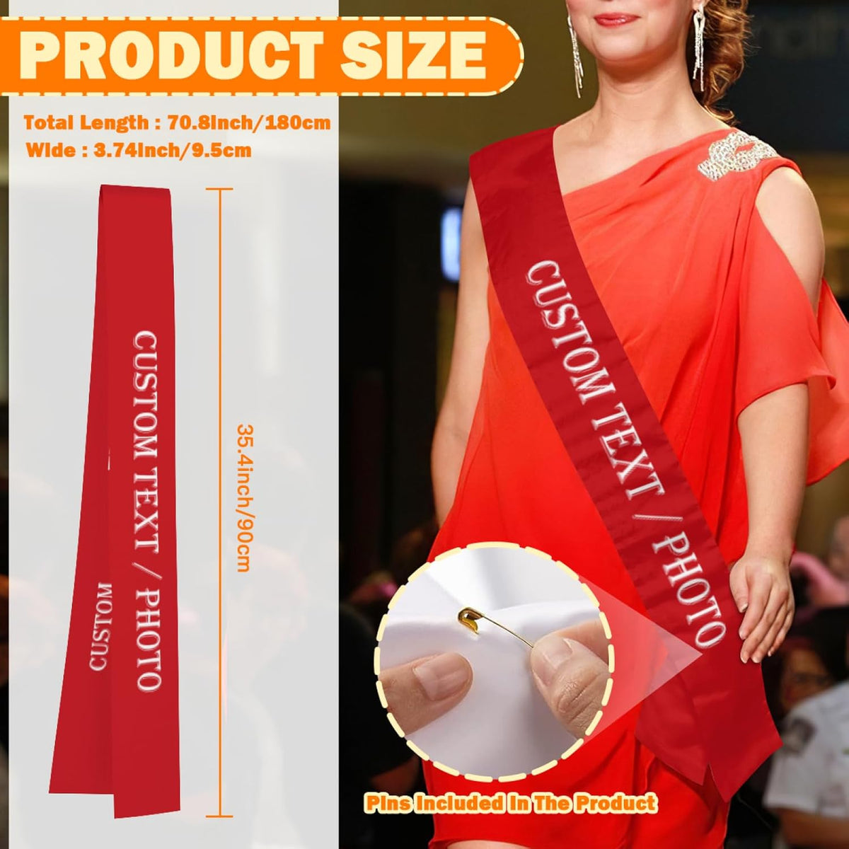 Custom Sash,Personalized Birthday Sash with Text Photo,Customized Bachelorette Sash Quote Sash