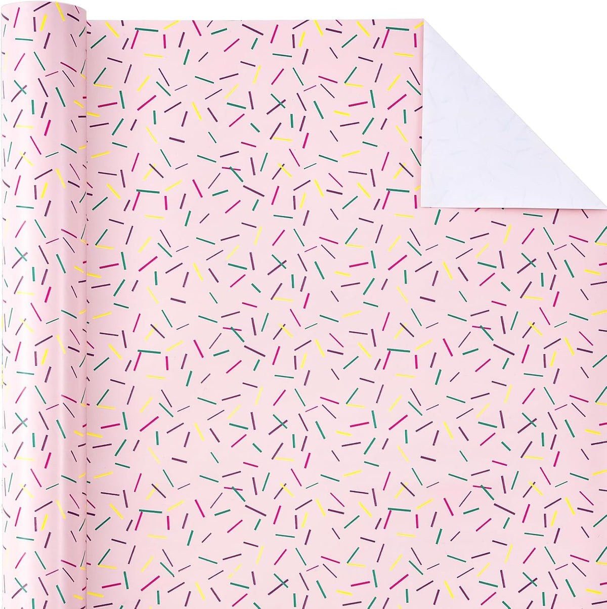 WRAPAHOLIC Wrapping Paper Roll - Mini Roll - 17 Inch x 33 Feet - Colorful Line Segment Print Design