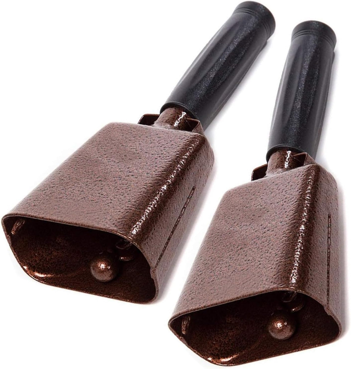 Deke Home - 2 Pack 7 Inch Steel Cowbells with Handle, Loud Noise Makers for Football, Sports