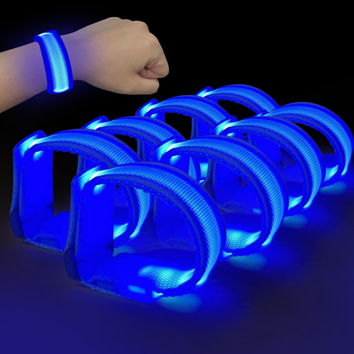 M.best 8pcs LED Light Up Bracelets Glow Flashing Wristbands Glow in The Dark Party Supplies for