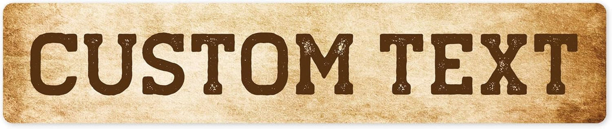 Custom Sign, Custom Street Sign, 11 Font Colors, 13 Font Styles, 4 Hole Options, 22 Sizes, 6x30