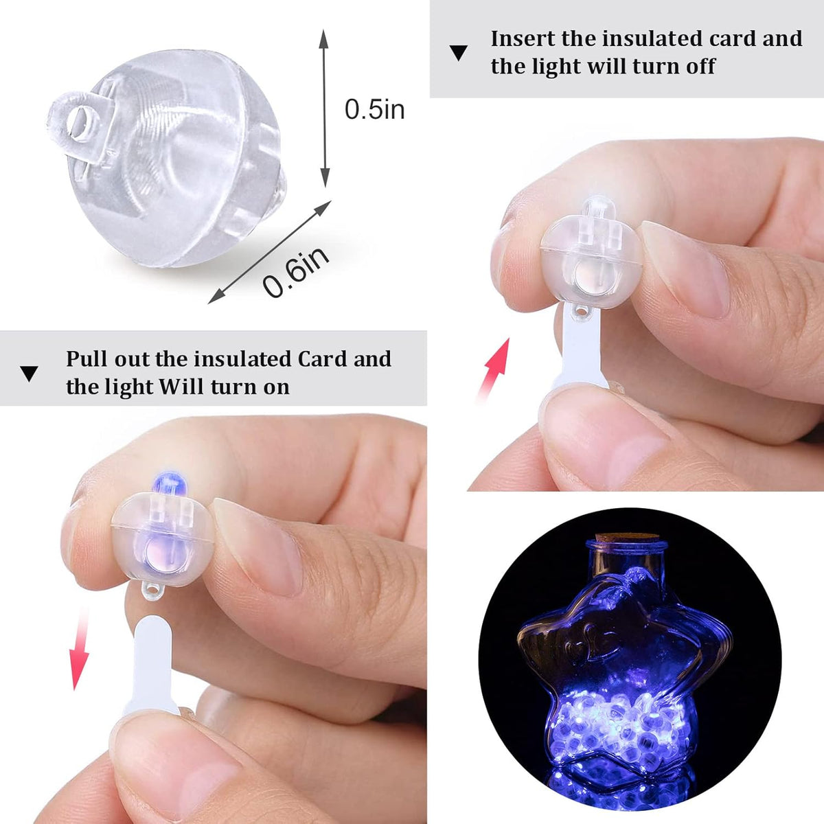 50pcs Blue LED Balloon Light, Round LED Ball Lamp Tiny Led Lighting Decoration for Indoor Outdoor