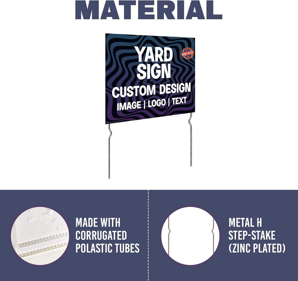 Custom Yard Signs with Metal Stakes (24”x18”) – by DreamController | Personalized Lawn Signs for