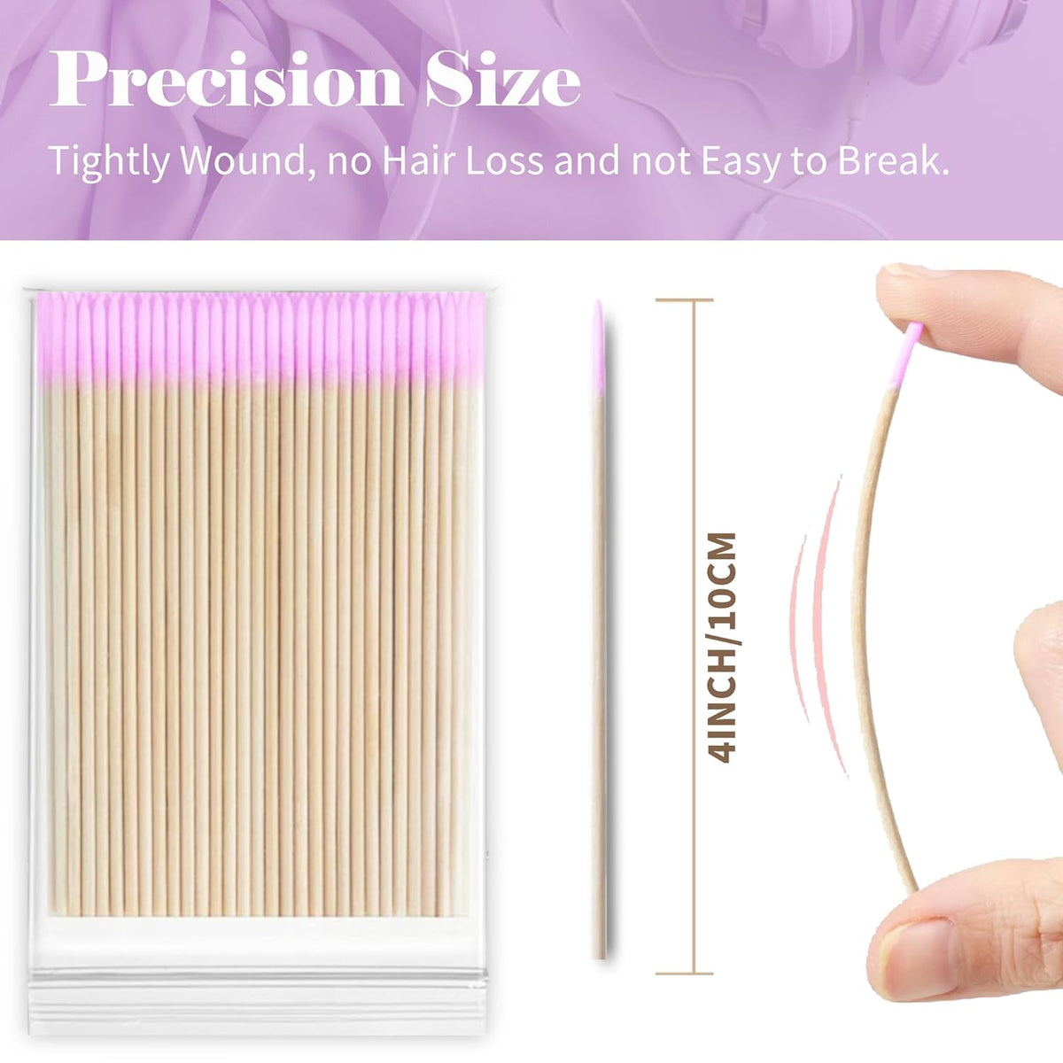 1000PCS Pointed Cotton Swabs - Precision Tip Cotton Swabs - 4 Inch Microblading Cotton Swabs