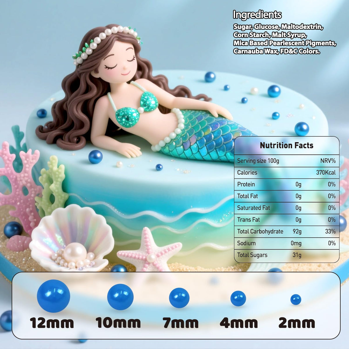 Edible Blue Sugar Sprinkles, Edible Sprinkles for Cake Decorating, Cupcake Toppers, Cake