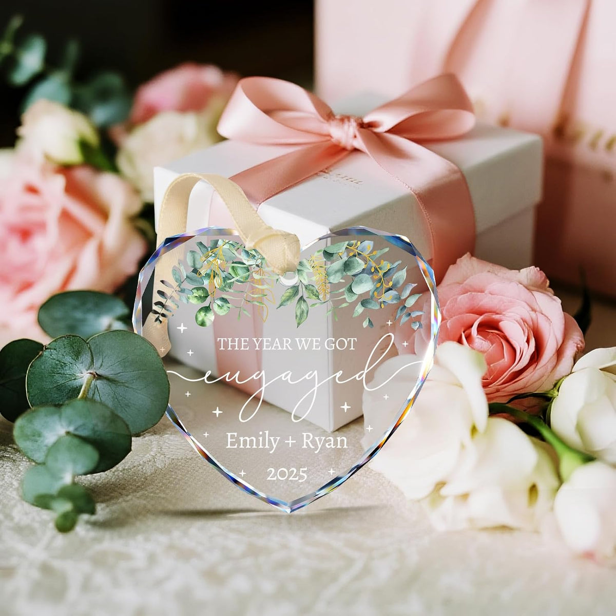 Engagement Ornament 2025 - Engagement Gifts for Couples - Personalized Gift for Newly Engaged