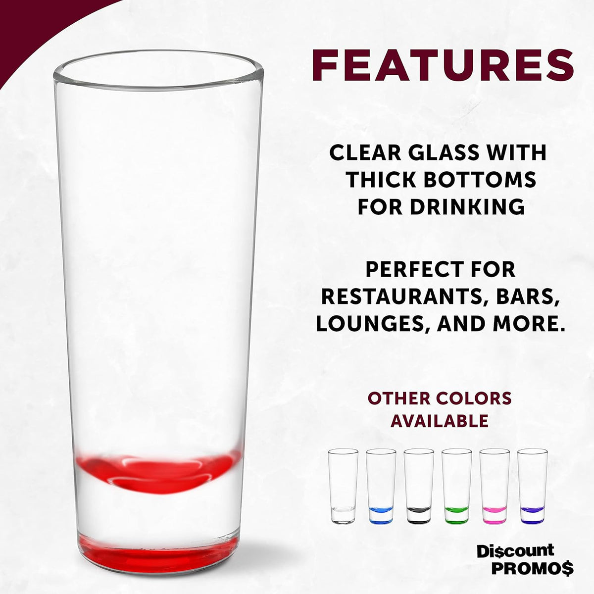 DISCOUNT PROMOS Cordial Shooter Shot Glasses 2 oz. Set of 10, Bulk Pack - Great for Birthdays