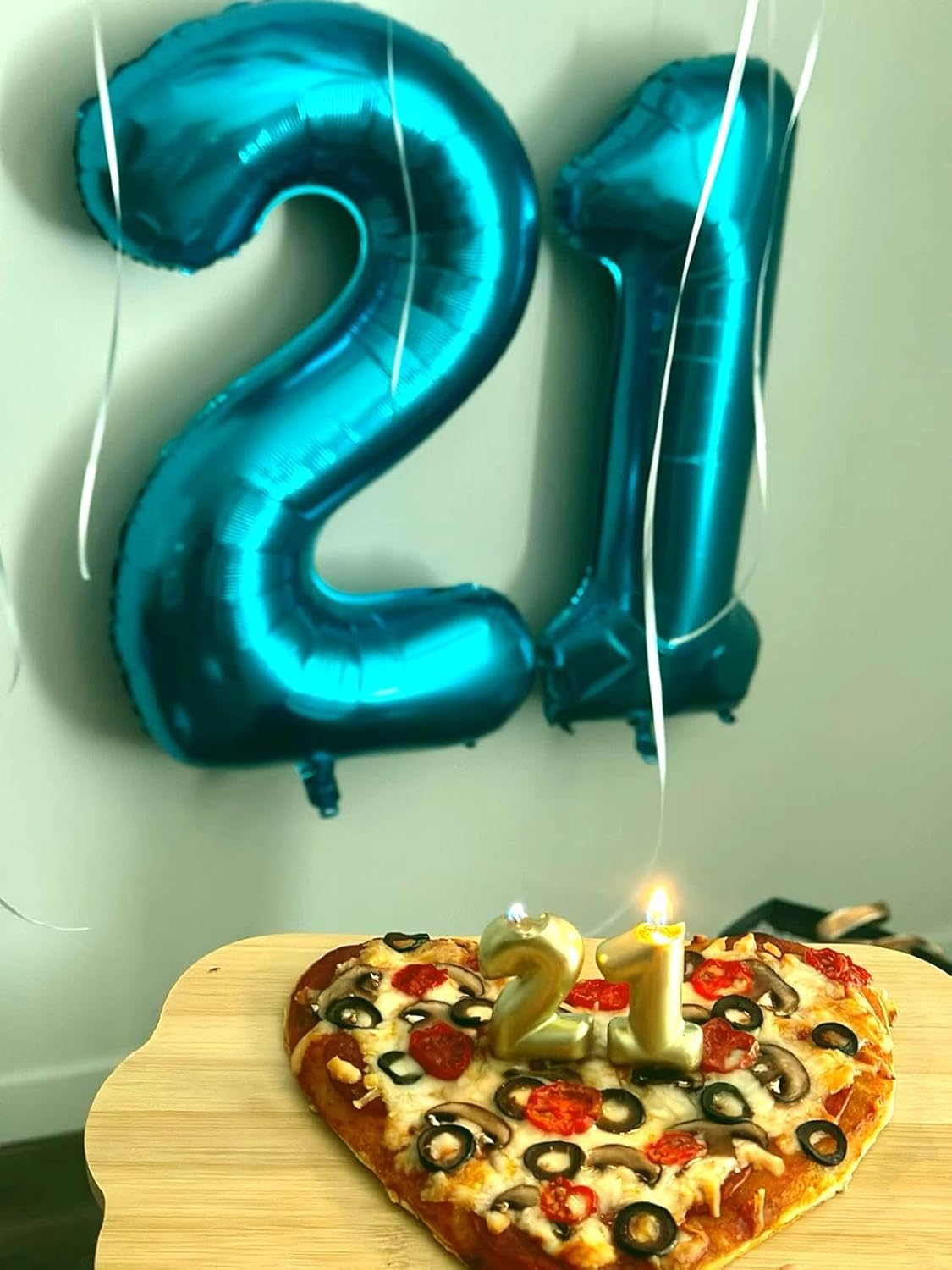 Digital Number 7 Blue Birthday Balloon 40 Inch, Foil Balloons for 7 17 27 70 77 Party Decorations
