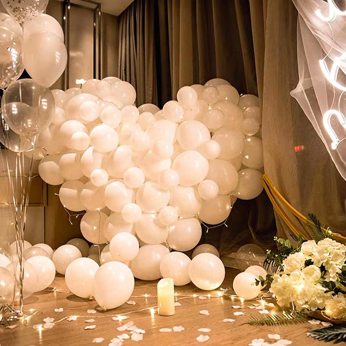 KAWKALSH White Balloon Arch Kit 111Pcs 18 12 5 Inch Latex Party Balloons Garland for Birthday Baby