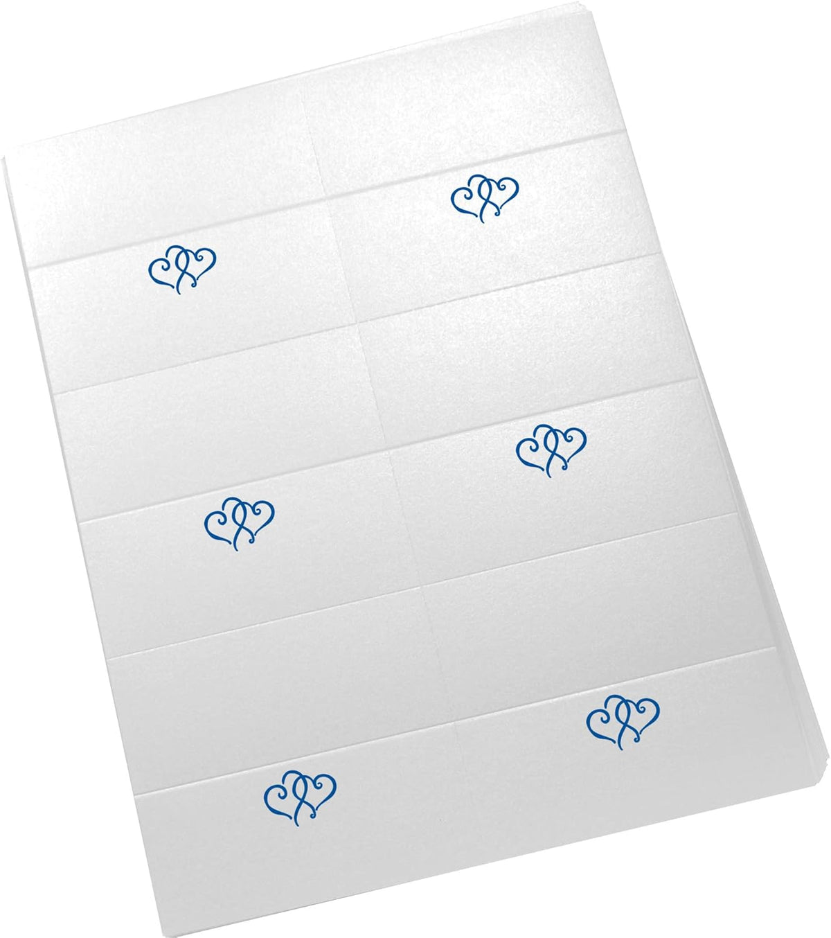 Linked Hearts Printable Place Cards, Royal Blue (Choose Color), Set of 60 (10 Sheets), Laser &
