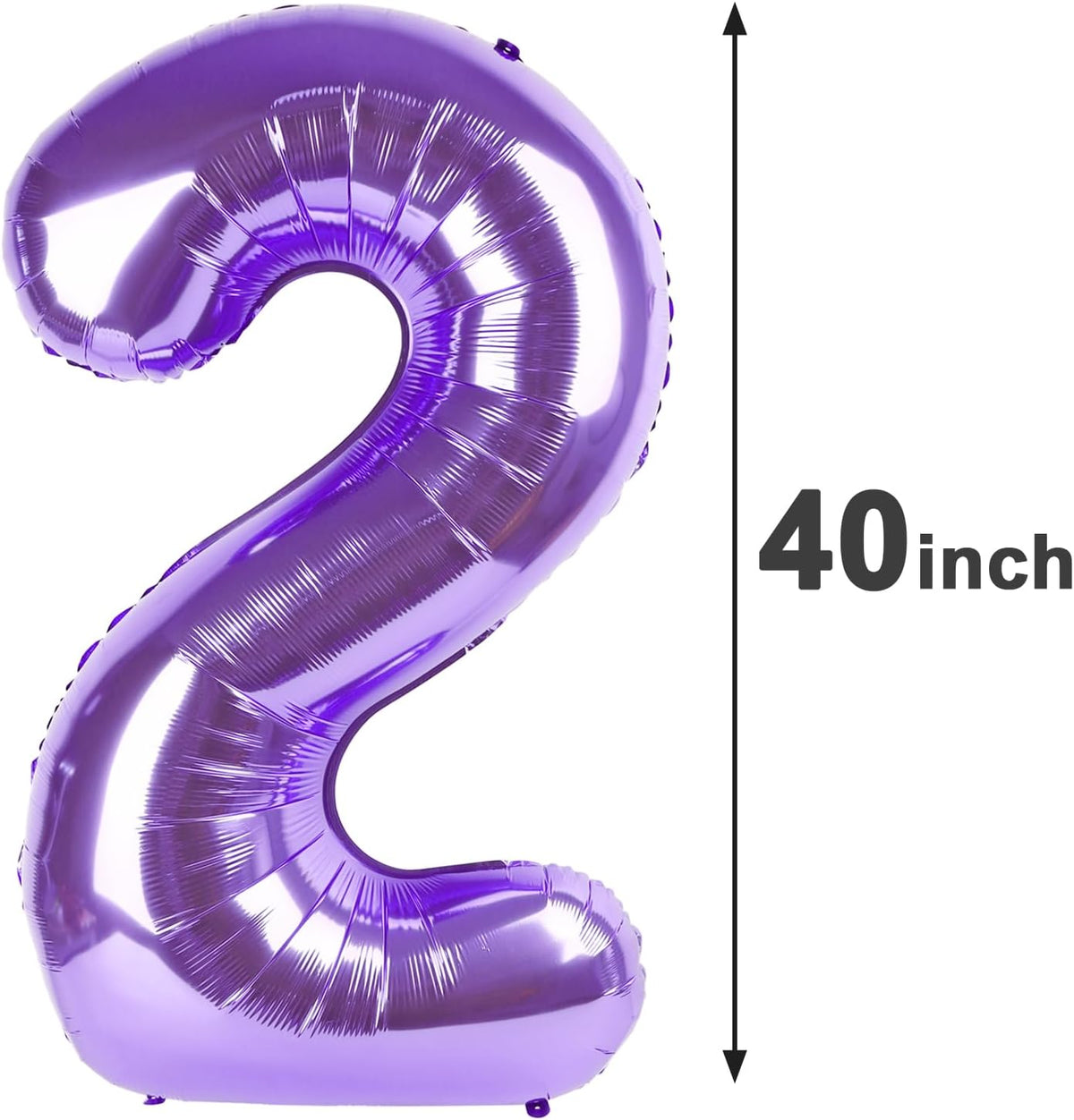 Giant Purple Number 2 Balloon Number 40 Inch, 2025 Number Balloons 2 Birthday Supplies, 2nd 12 22
