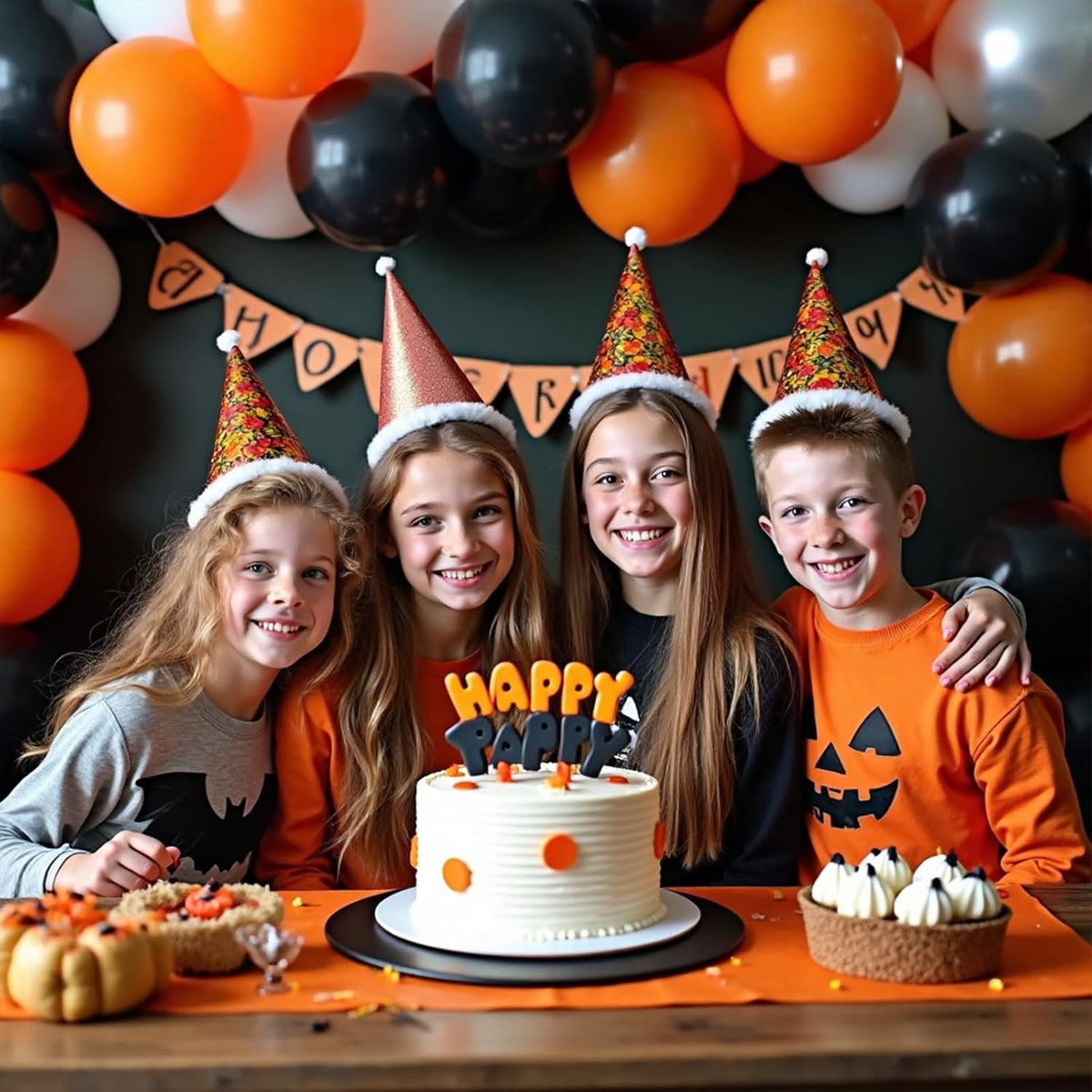 412Pcs Orange and Black Balloon Arch Kit, 18 12 10 5 Inch Different Size Orange Black White