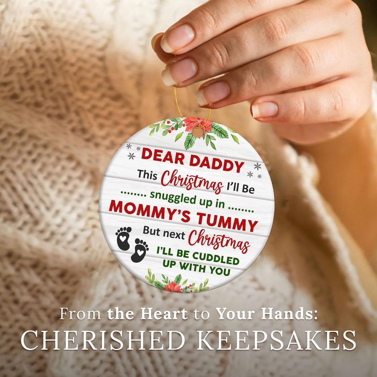 HEXMOZ First Time Dad Gifts - New Dad Gifts - Bumps First Christmas Ornament - Pregnancy