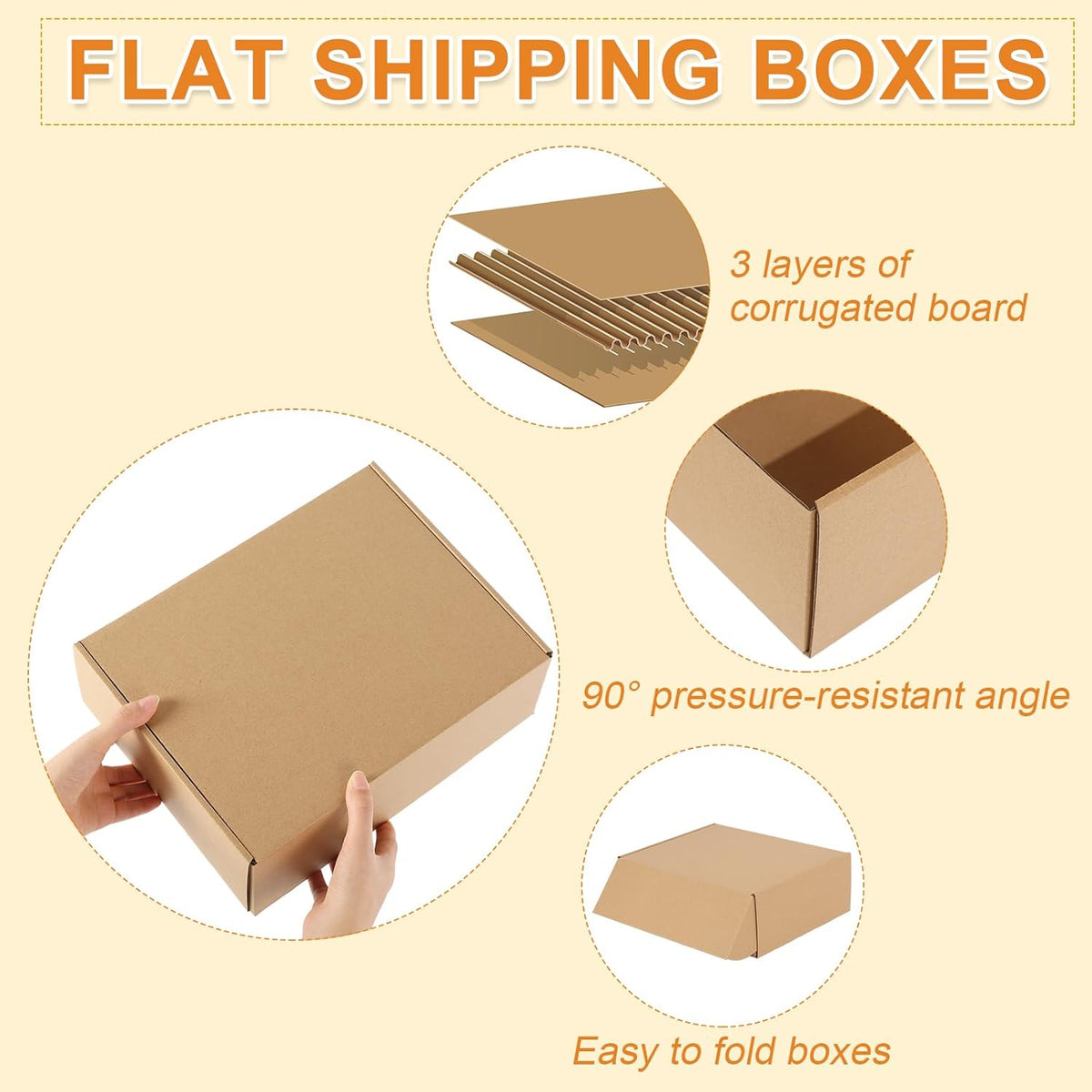 Qilery 100 Pcs Shipping Boxes Cardboard Gift Corrugated Cardboard Brown Boxes Mailer Packaging for
