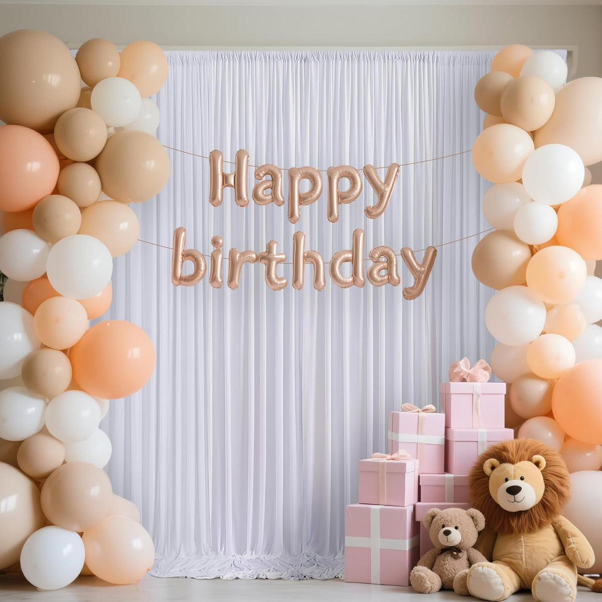 20x10ft Backdrop Curtains for Parties, 4 Panels 5x10ft Photography Backdrop Curtain with Rod