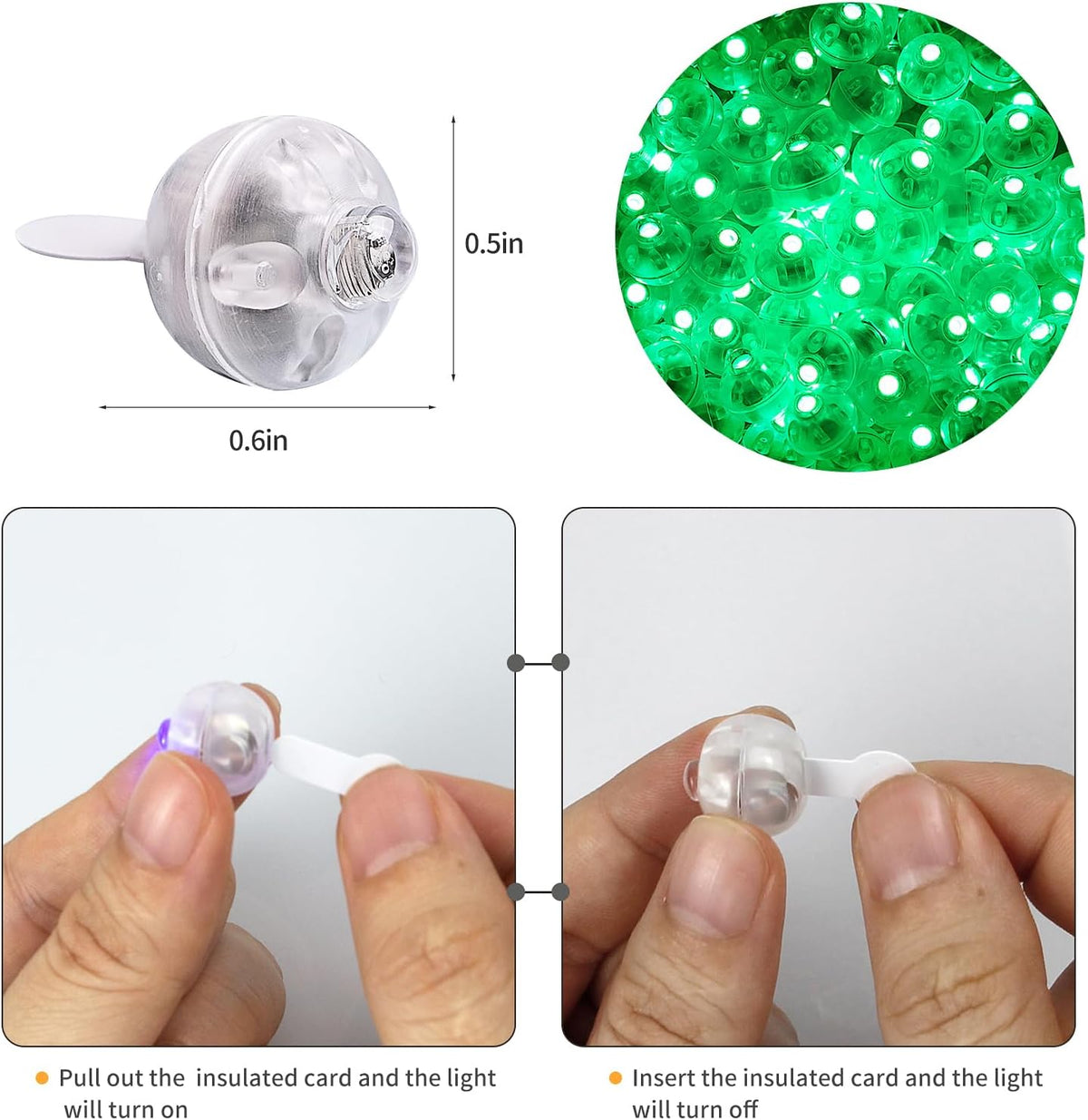 Aogist 100Pcs Green Balloon Lights with Hook,Long Standby Time,Waterproof Mini Light for Birthday