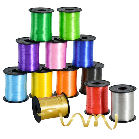 TONIFUL Curling Ribbon-12 Assorted Colors Balloon Curling Ribbons Set-240 Yards Balloon String for