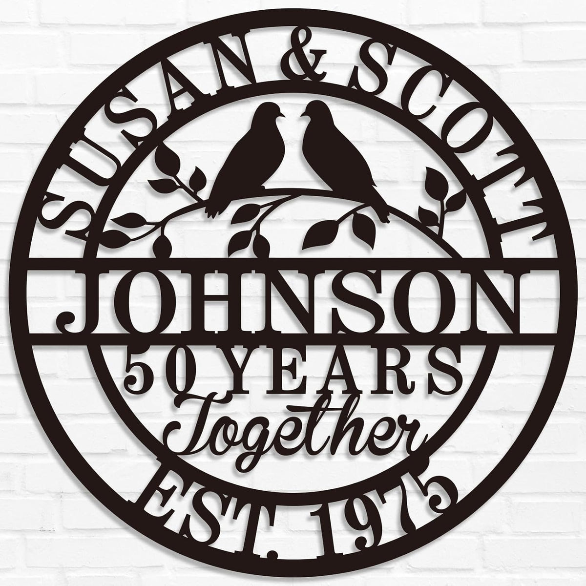 Personalized Wedding Anniversary Sign Gifts, Custom 50th 40th 65th 60th 25th 70th Anniversary Metal