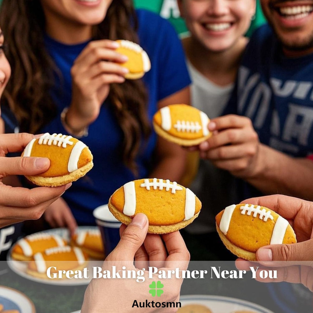 Football Cookie Cutter Set-6 Piece-4.5" 4.0" 3.5" 3.0" 2.5" 2"-Dishwasher Safe-Sports Cookie