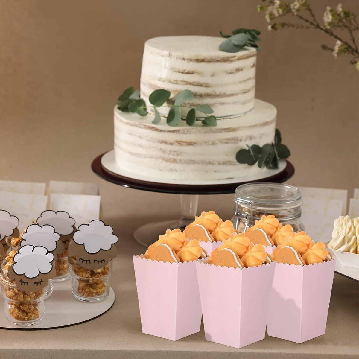 200 Pcs Popcorn Boxes Mini Paper Popcorn Box Cardboard Popcorn Container for Party Disposable Snack