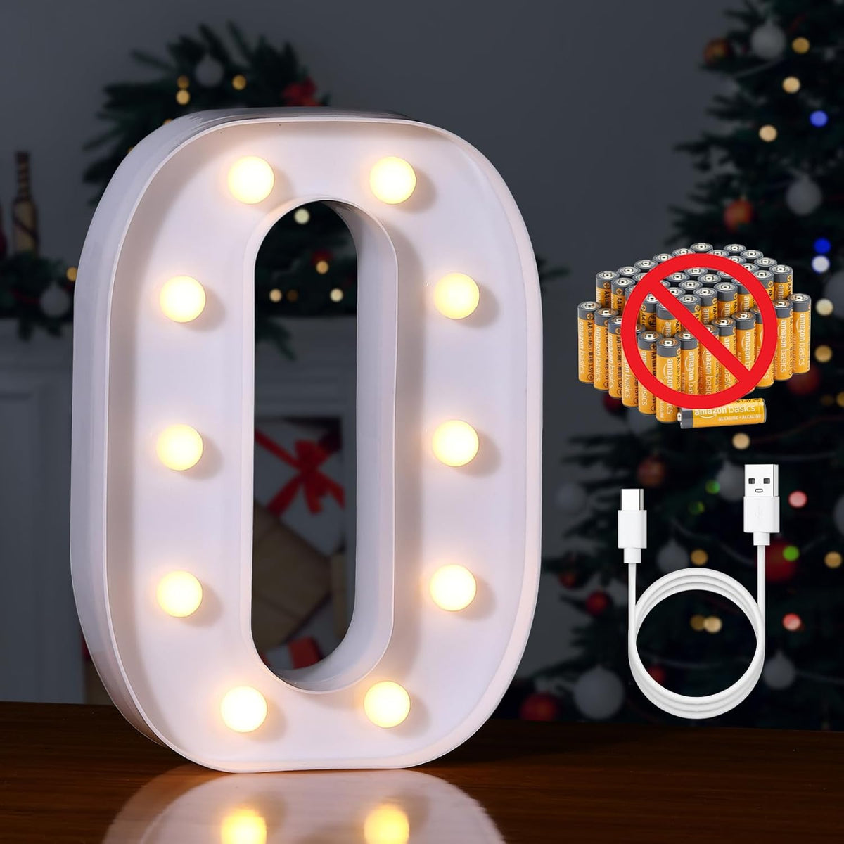 Foaky Rechargeable LED Letter Lights Sign Marquee Light Up Letters Sign for Night Light