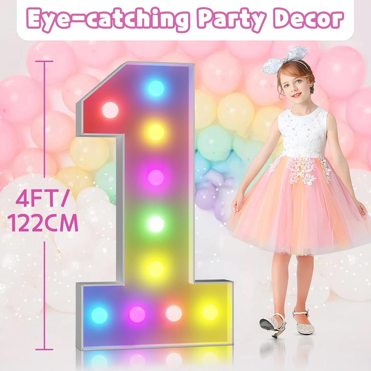 Marquee Numbers 20th-Birthday Decoration: Colorful 4FT Large Light Up 20 Year Old Birthday