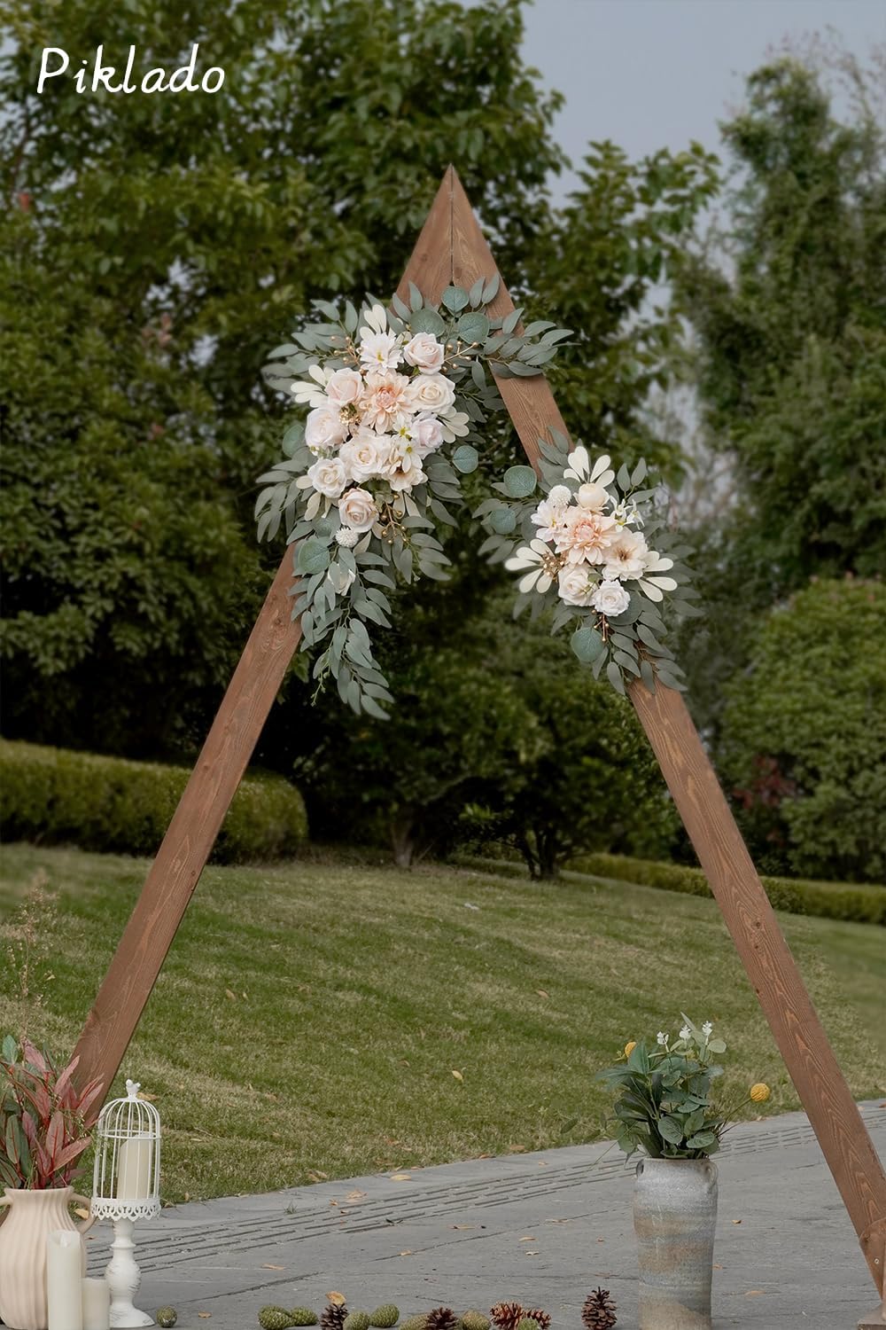 Faux Flower Swag Set of 2 for Wedding Welcome Signs Floral Swag Wedding Reception Ceremony Signs