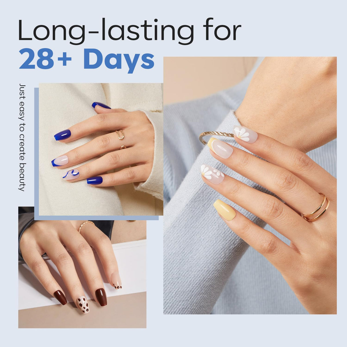 modelones Extra Short Coffin Nail Tips, Pre-shaped Soft Gel Tips Fake Nails False Acrylic Clear