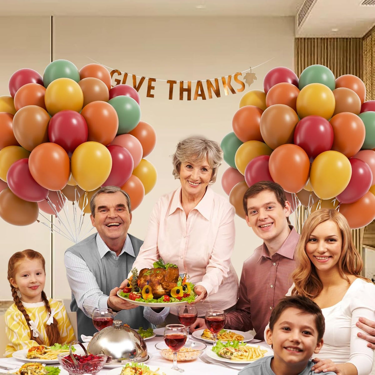 60pcs Fall Balloons, Thanksgiving Balloons 12inch with Burgundy Brown Sage Green Burnt Orange
