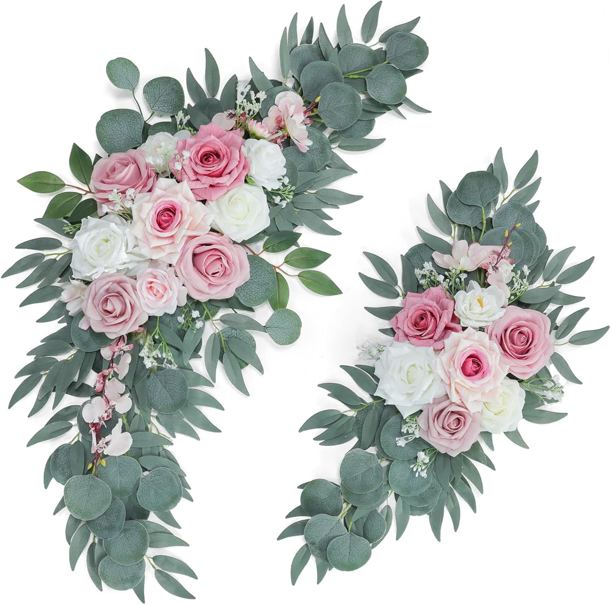 ponatia Artificial Wedding Arch Flowers (Pack of 2), Dusty Rose Wedding Flowers for Wedding Welcome