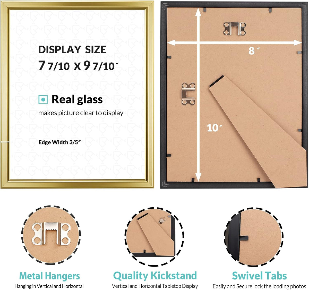LaVie Home 8x10 Picture Frames (12 Pack, Gold) Simple Designed Photo Frames for Wall Mount Display