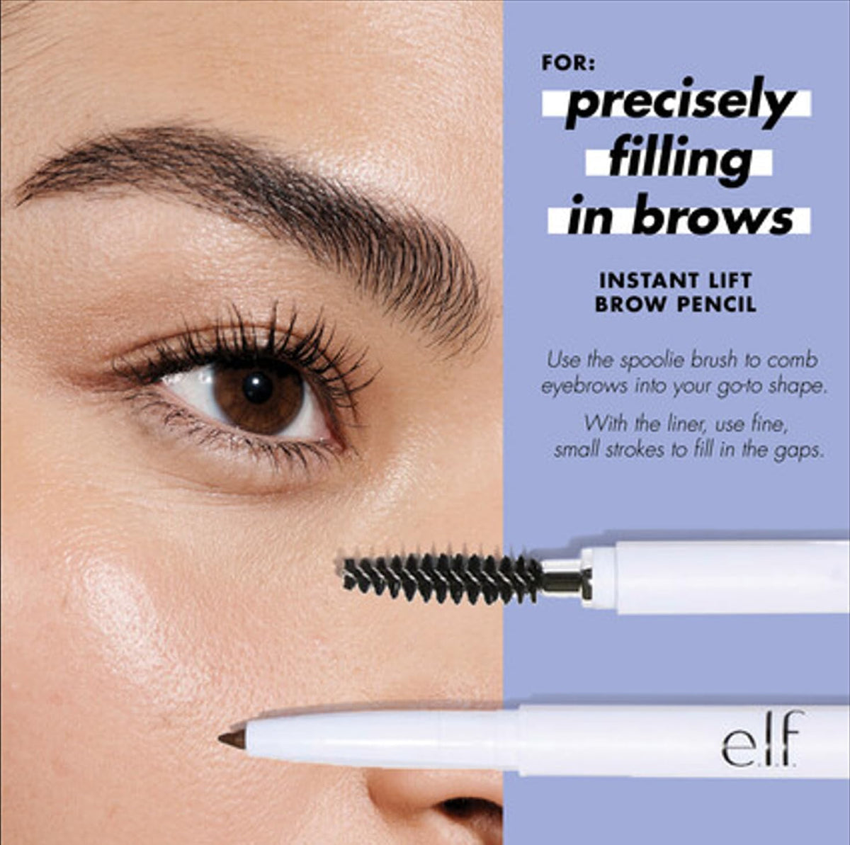 e.l.f. Instant Lift Brow Pencil, Dual-Sided, Precise, Fine Tip, Shapes, Defines, Fills Brows