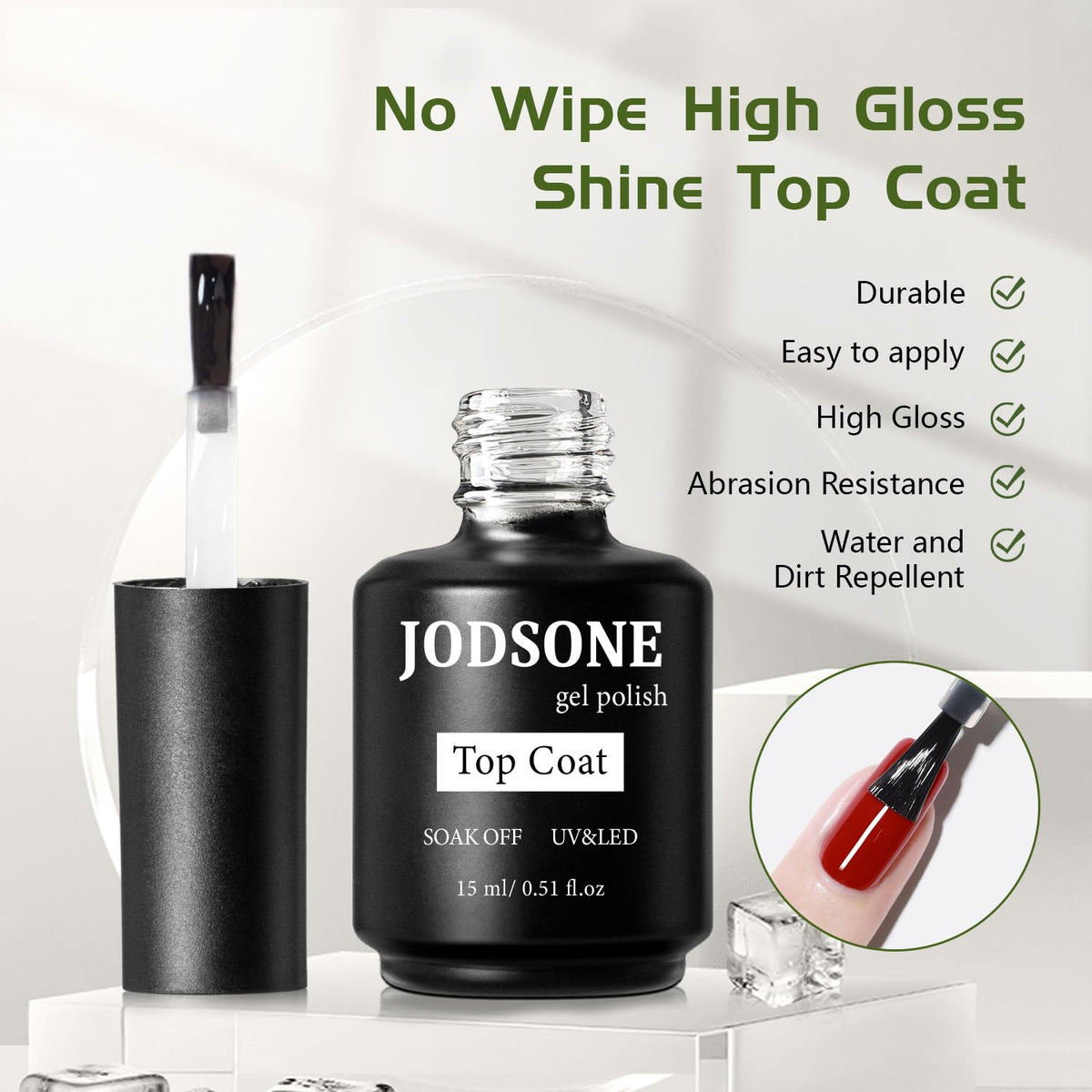 JODSONE Gel Nail Remover Quick Gel Nail Polish Remover and Base Coat Top Coat Simple Set is