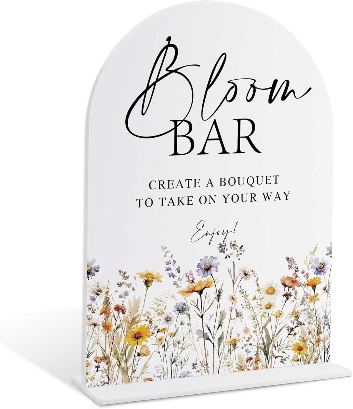 Wedding Signs for Ceremony and Reception, Boho Floral Acrylic Bloom Bar Sign, Wedding Signage with