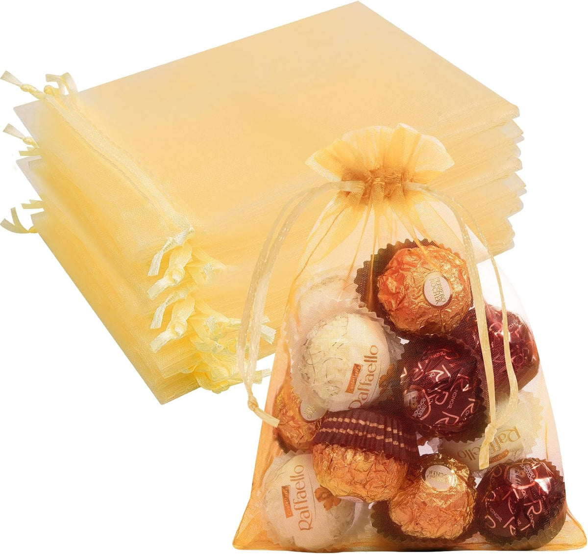 Organza Bags 5x7 Inch 50 Packs Mesh Gift Bags Drawstring Sachet Bags for Party Favor Wedding Baby