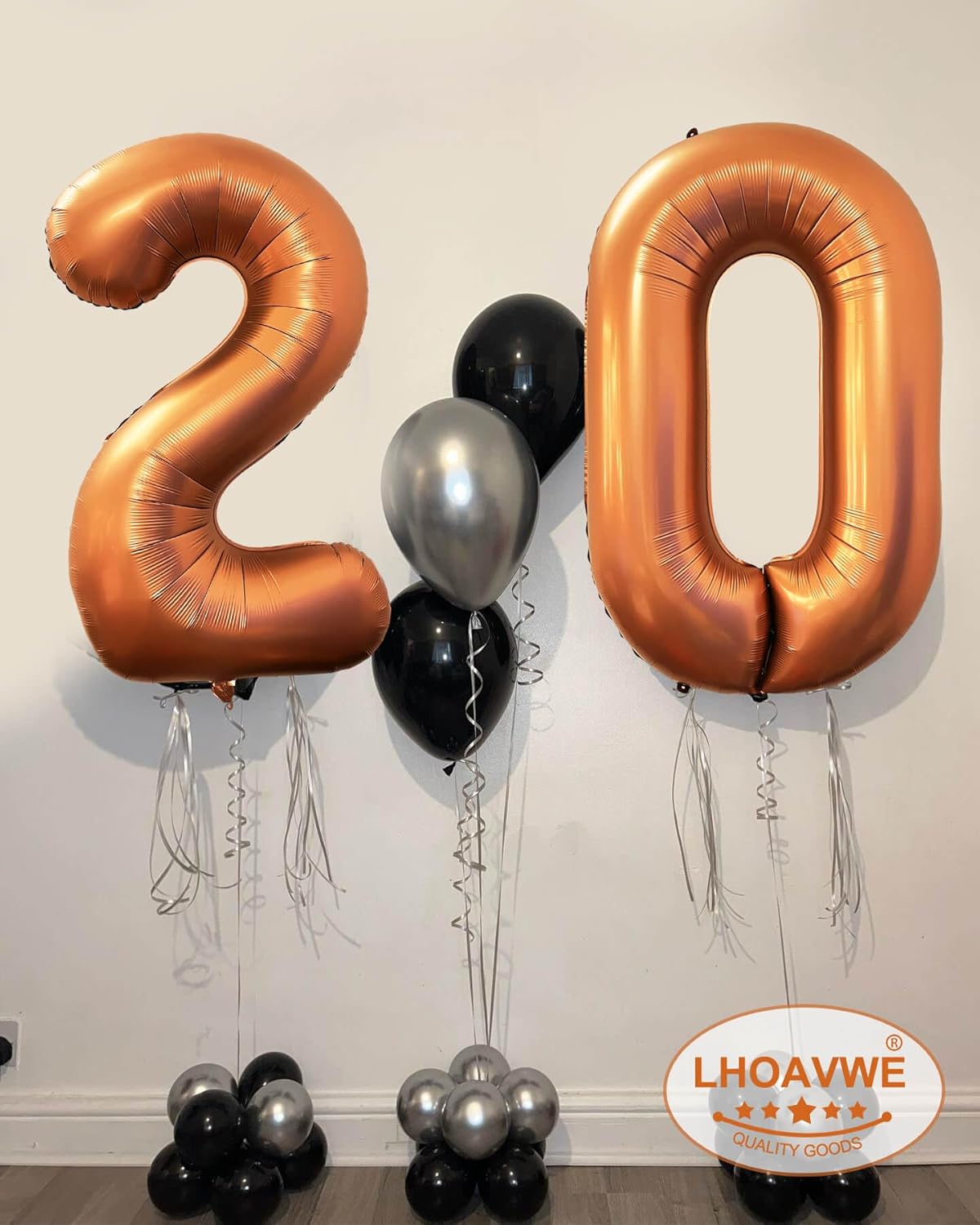 Number 20 Orange Balloons 40 Inch Giant Foil Helium for 20th Birthday Party Supplies Anniversary