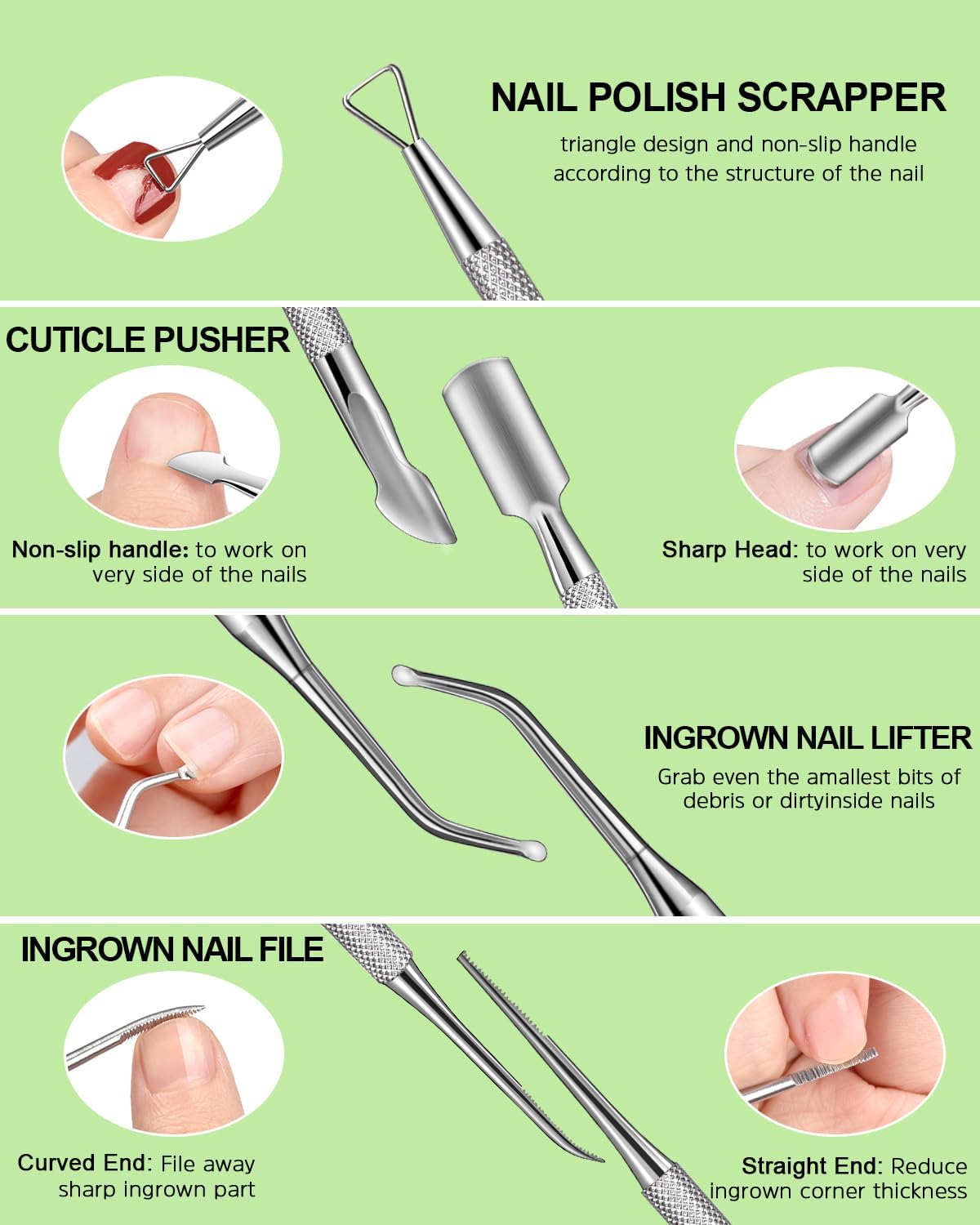 Nail Files and Buffers, MORGLES Nail Prep Kit with Emery Boards, Cuticle Remover Tools, Aloe
