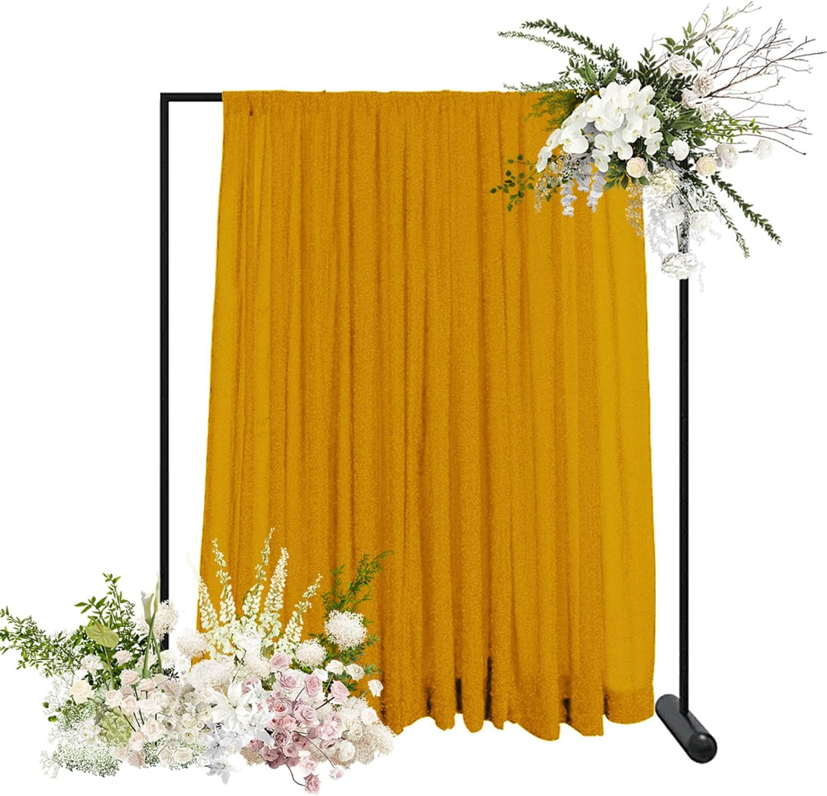 10ft x10ft Gold Metallic Spandex Backdrop, 1 Panel Glitter Sheer Photography Background, Stretchy