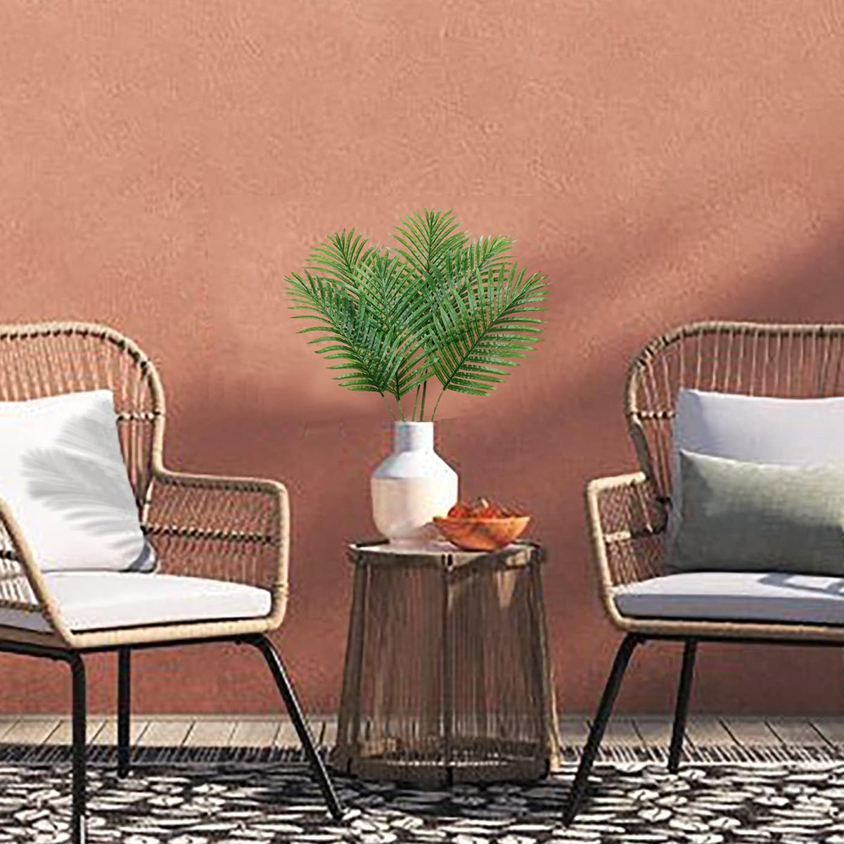 DILATATA 12 pcs Artificial Palm Leaves, 3 Sizes: Large 34''(L), Medium 30''(L), Small 25''(L)