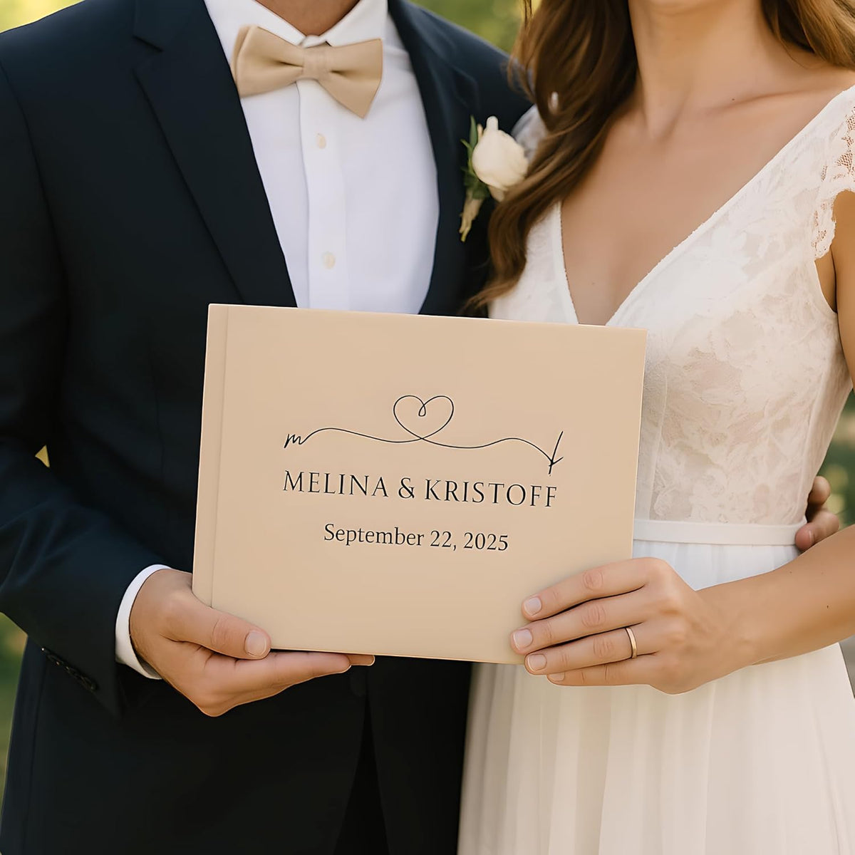 Wedding Guest Book – Personalized Polaroid Guest Book for Wedding Reception, Custom Sign In Photo