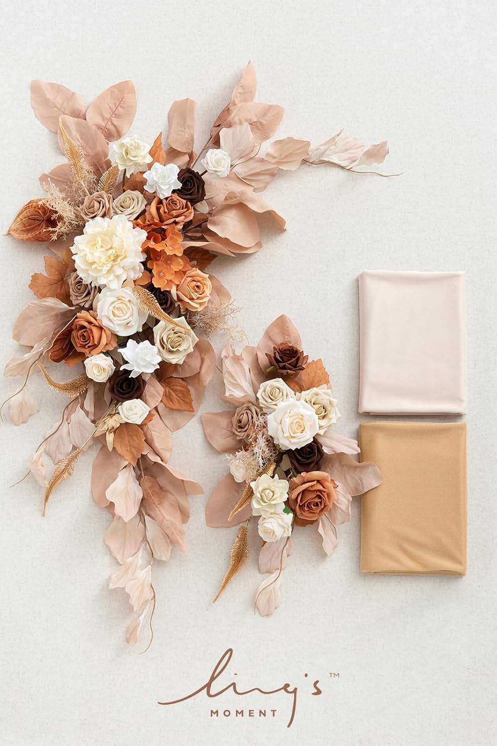 Ling's moment Boho Wedding Arch Flowers Kit Pack of 4, 2pcs Hanging Artificial Floral Arrangement