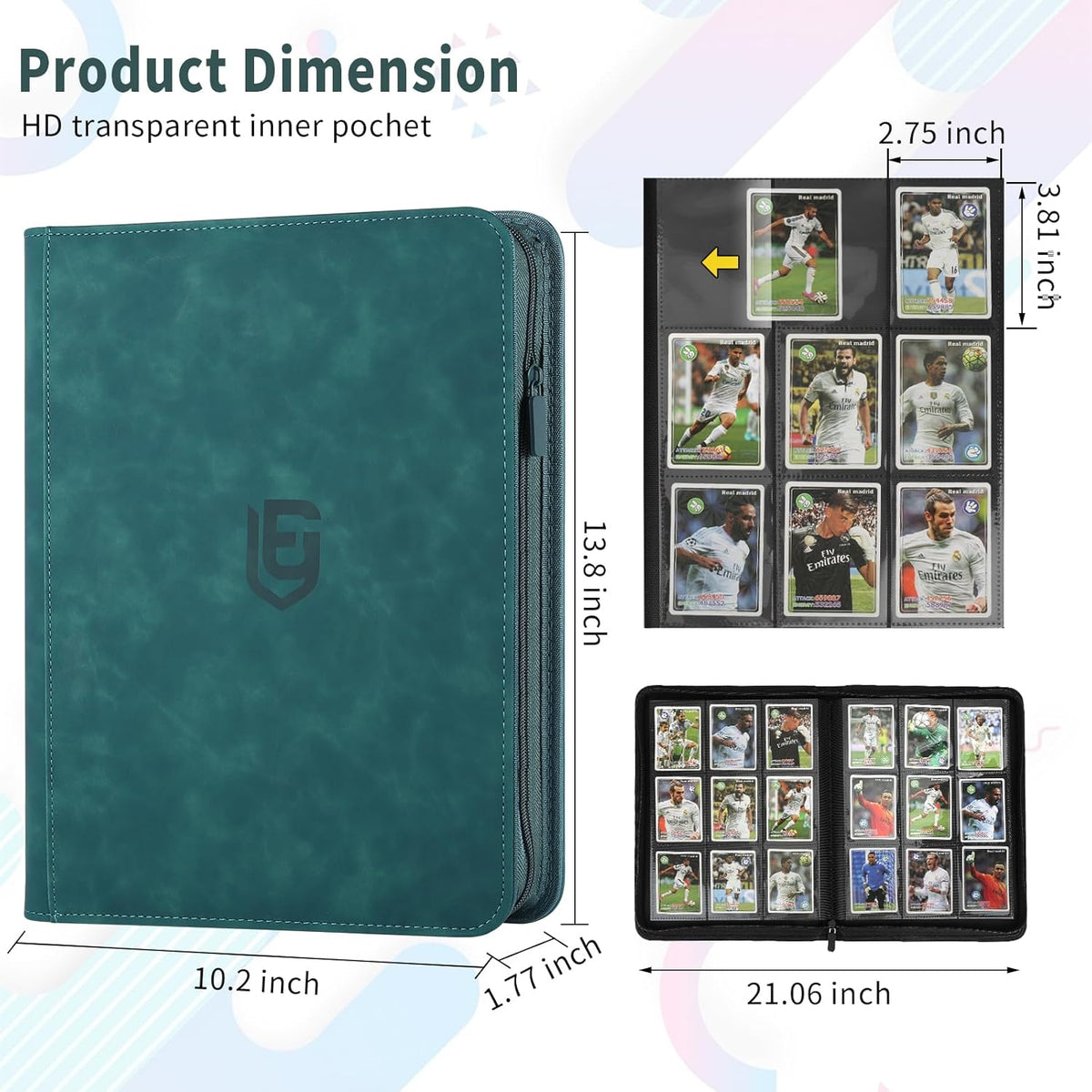 9 Pocket Card Binder,540 Pocket Trading Card Binders,Loading Pocket Collectible Card Album for MTG