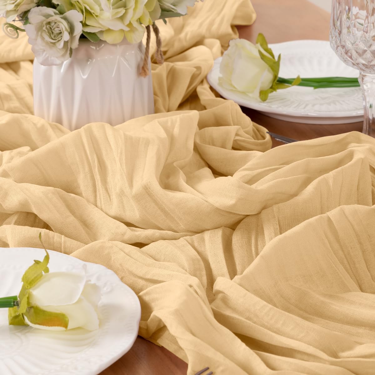 Beige Table Runner Cheesecloth Table Runner 10FT Farmhouse Table Runners 120 Inches Fall Table