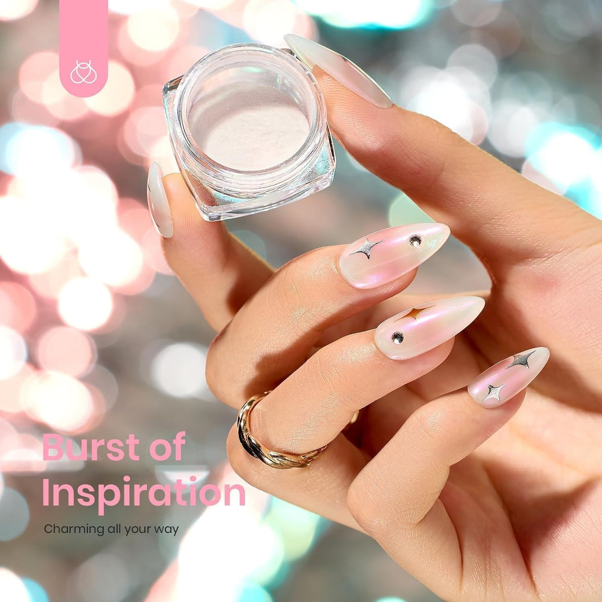 beetles Gel Polish Glitter Chrome Nail Powder for Gel Nail,Mermaid Premium Salon Nail Glitter