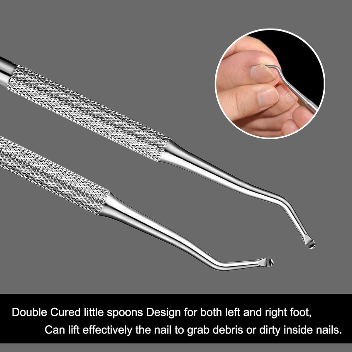 FAMILIFE Ingrown Toenail File and Lifter, 2pcs Ingrown Toenail Tool Double Sided with Storage Case