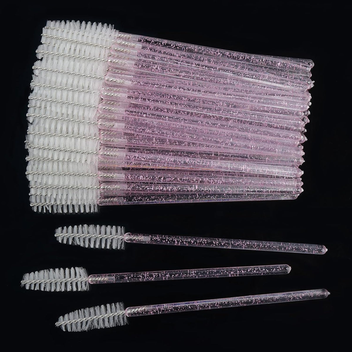 300PCS Disposable Mascara Wands Spoolie Brush Crystal Eyebrow Brushes Eyelash Extension Applicator