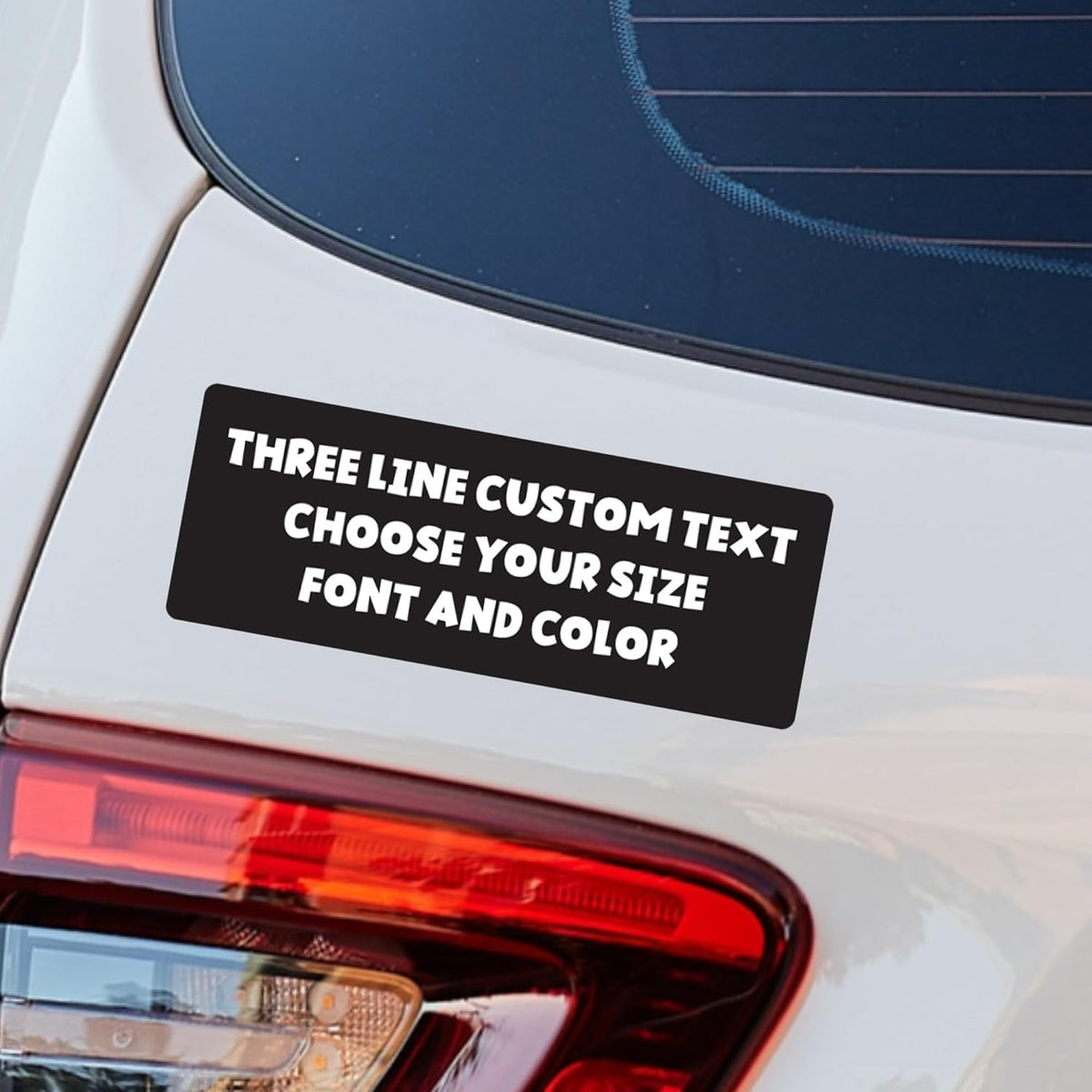 Magnet Me Up Three Line Custom Text Customizable Magnet Decal, Design Your Own Personalized Car