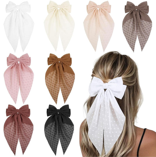 Tobeffect Hair Bow for Women Clips Bulk, Big Ribbon Bows with Long Tail, Oversized Bow Hair
